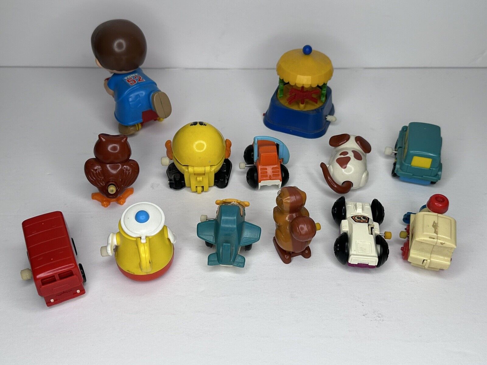 Vintage Tomy & Durham Wind-Up Toys Collection - Includes Pac-Man, Mickey Mouse, and More - Rare Nostalgic Lot from the 1970s - TreasuTiques