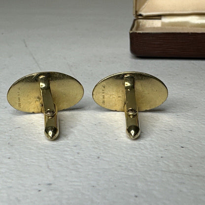 Vintage Men's Black Star Sapphire Cufflink & Knife Set - 1/20 14K G.F. Original Box - TreasuTiques