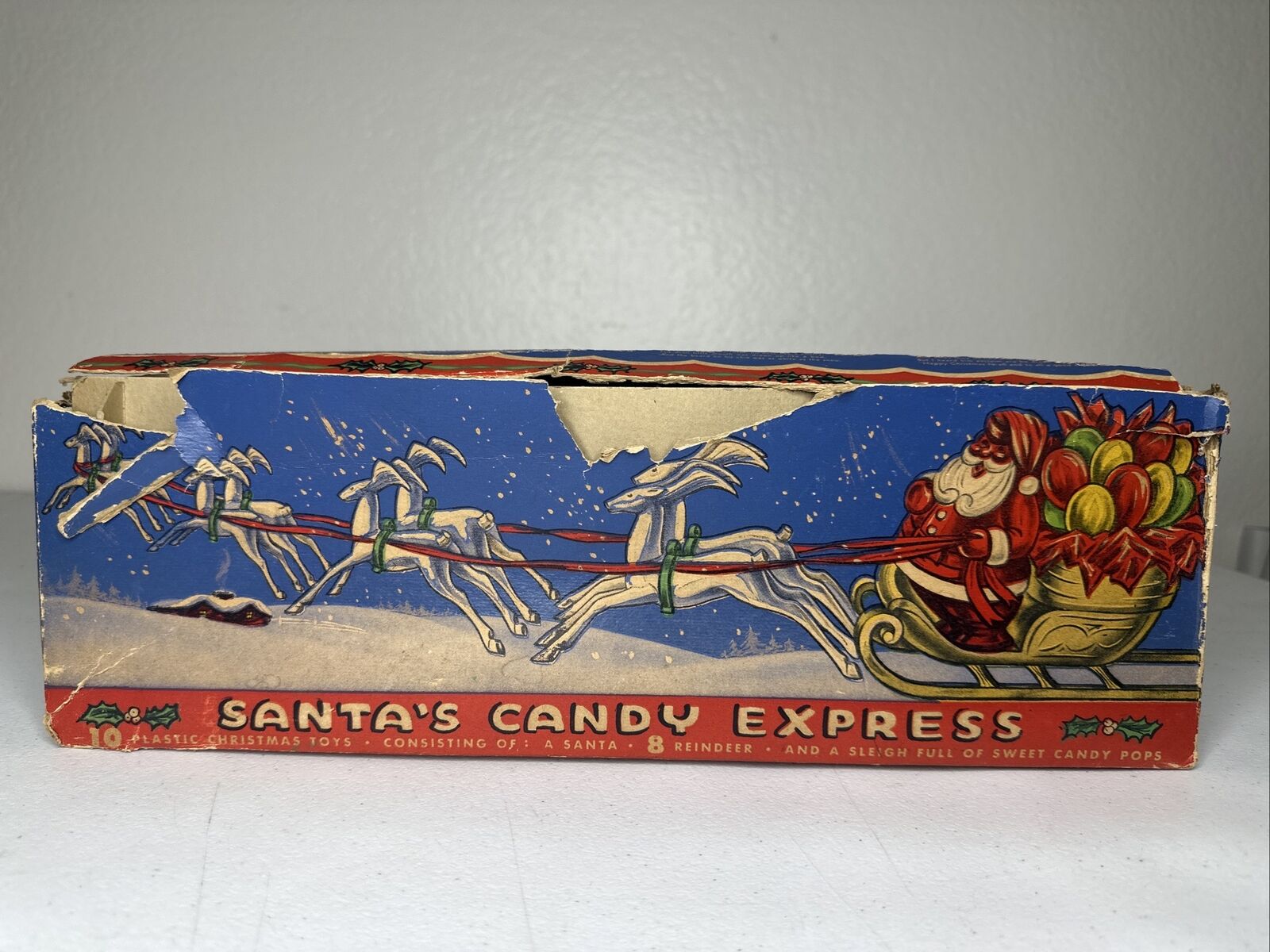 Vintage 1950s Santa's Candy Express Plastic Toy Set with Original Box - Rare Sears Collectible - TreasuTiques