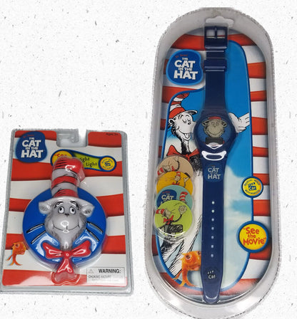 Vintage 2003 Dr. Seuss The Cat in the Hat Night Light & Watch Set - Rare Collectible - TreasuTiques