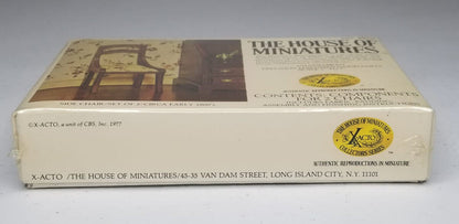 Rare 1977 House of Miniatures No. 40007 X-Acto Kit for 2 Early 1800's Side Chairs - Sealed Box - TreasuTiques