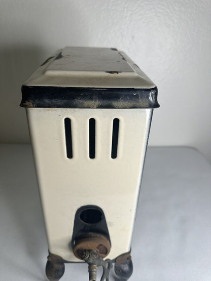 Antique 1930s O'Keefe & Merritt Porcelain Gas Heater - Art Deco Ship Design, 15.5" Tall - TreasuTiques