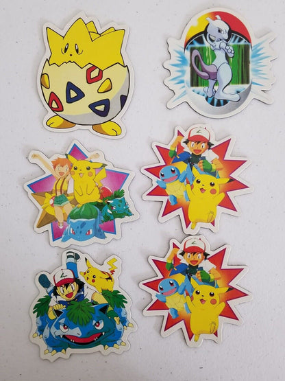 Vintage 1990s Pokemon Magnets Collection - 30pc Lot featuring Pikachu, Charizard, Mewtwo - 3-4" Size - TreasuTiques