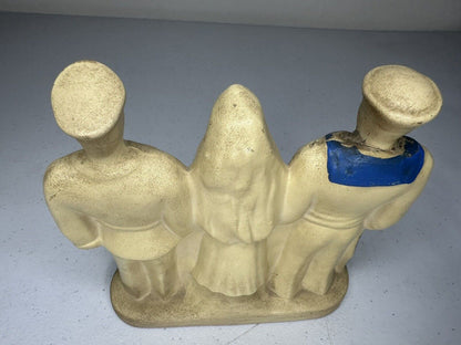 Rare WWI Military Nurse and Sailors Ceramic Statue - US Navy & Army Patriotic Collectible - TreasuTiques