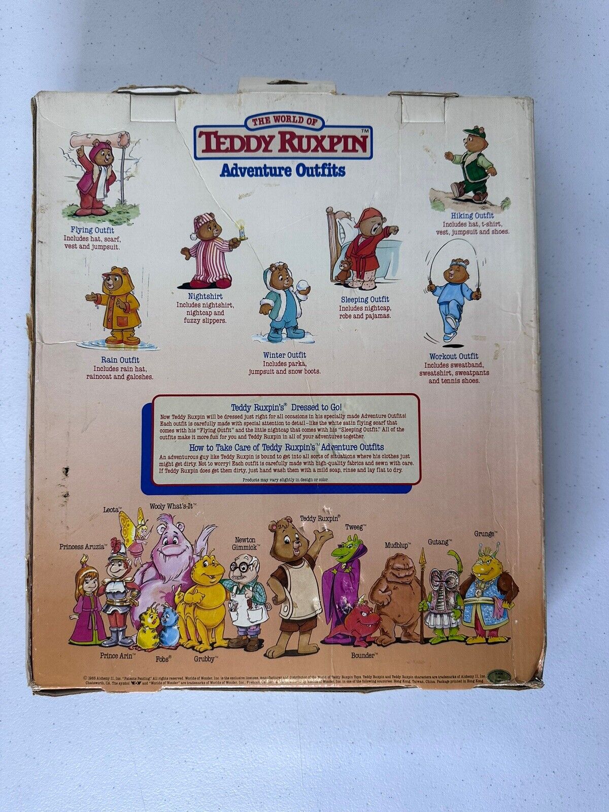 Vintage Teddy Ruxpin Collectible Clothing Set - Mint Condition Adventure Outfits (Winter & Sleeping Outfits) - TreasuTiques