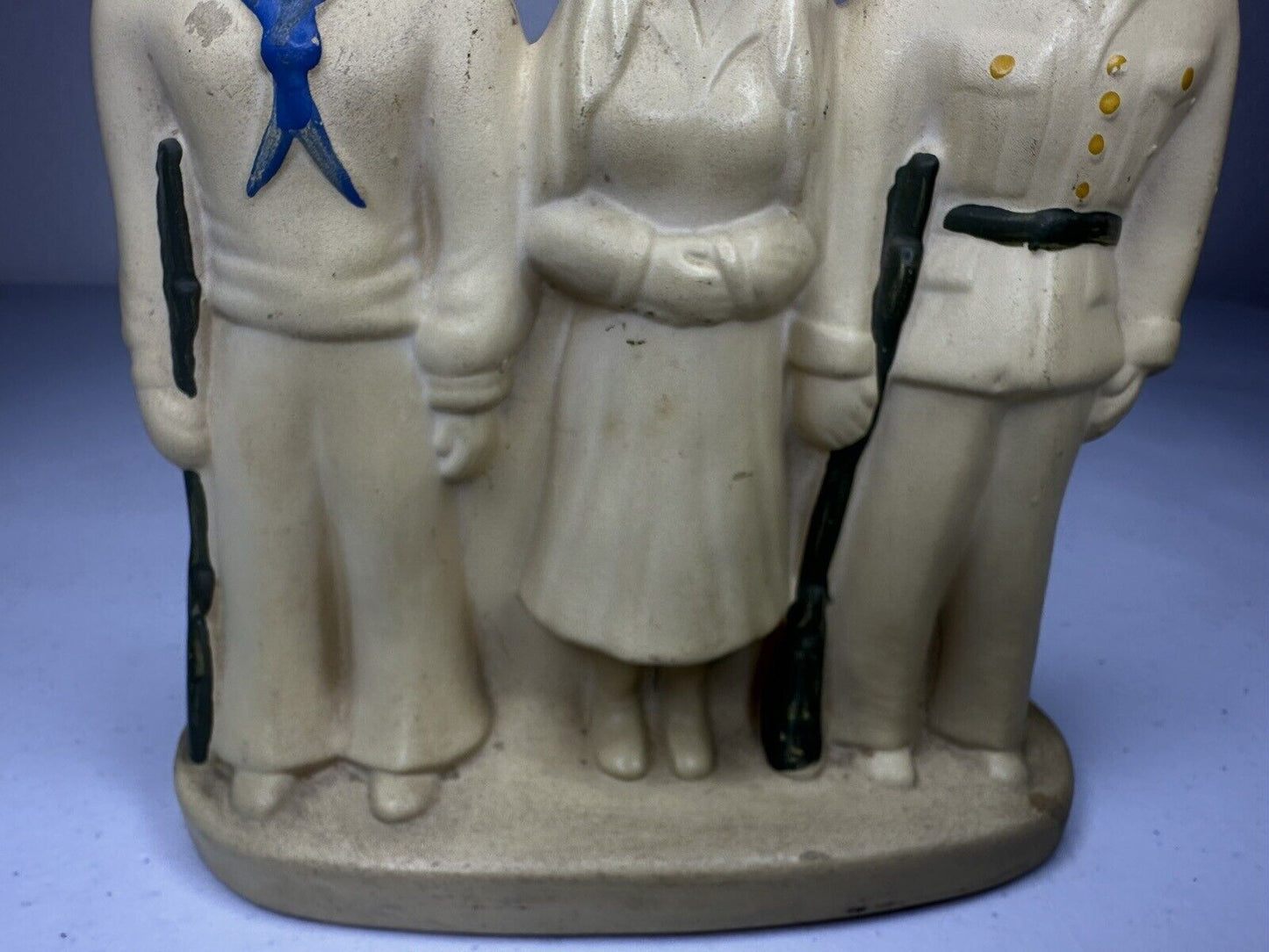 Rare WWI Military Nurse and Sailors Ceramic Statue - US Navy & Army Patriotic Collectible - TreasuTiques