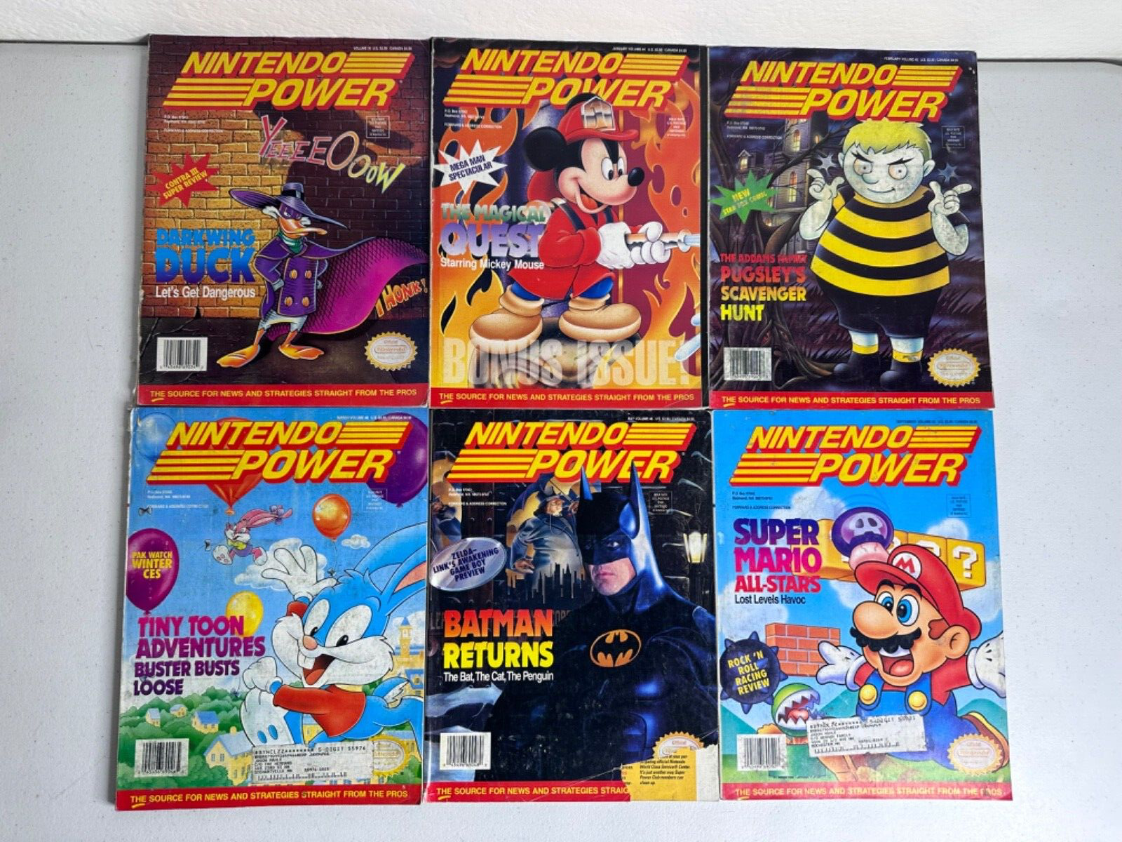 Rare Lot of 10 Vintage Nintendo Power Magazines - Volumes 36, 44-46, 48, 52, 54, 232-234 - Collectible Gaming History - TreasuTiques