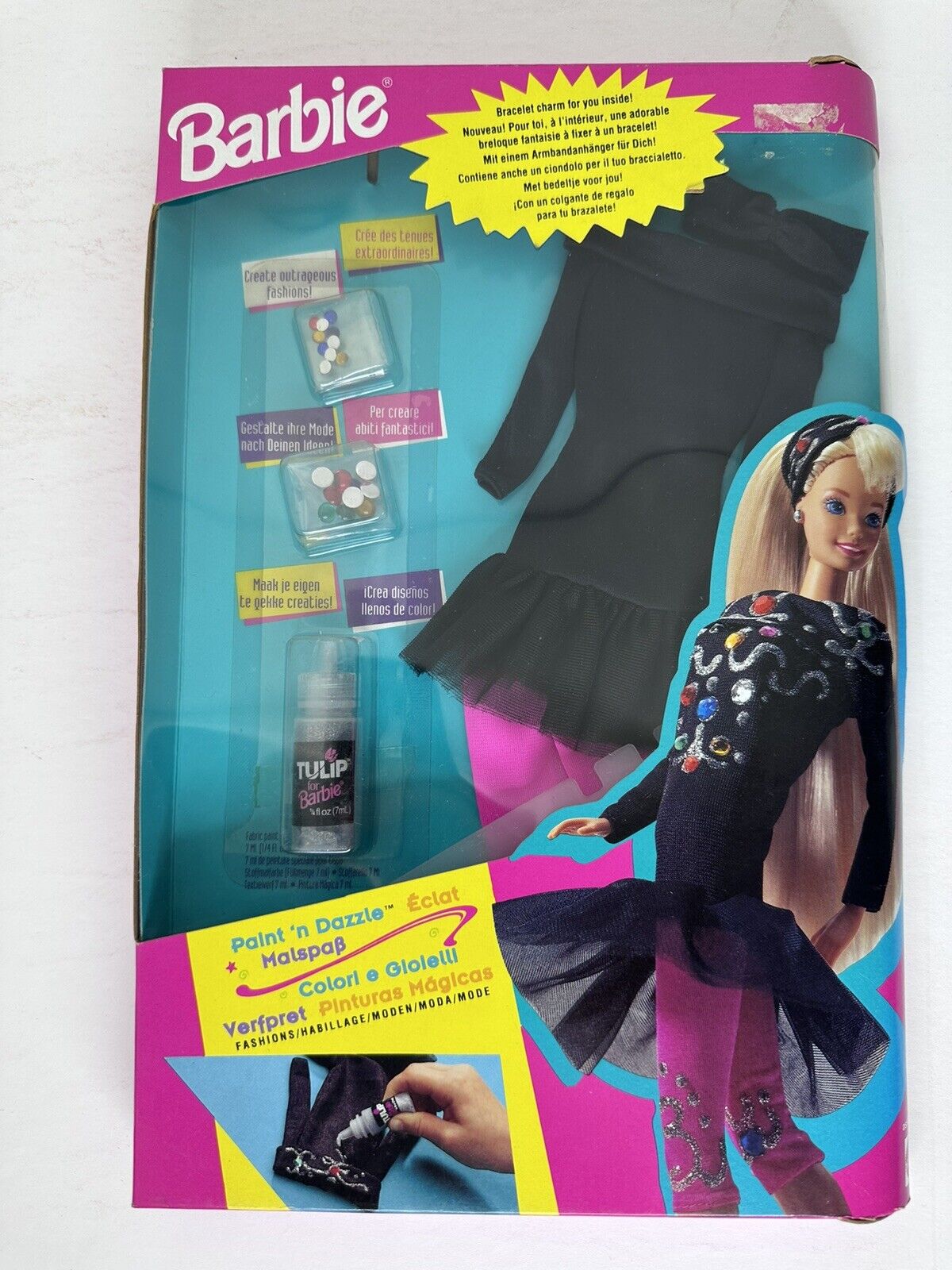 Vintage 1993 Mattel Barbie Paint 'N Dazzle #3480 - Euro Exclusive - New & Sealed Outfit - TreasuTiques