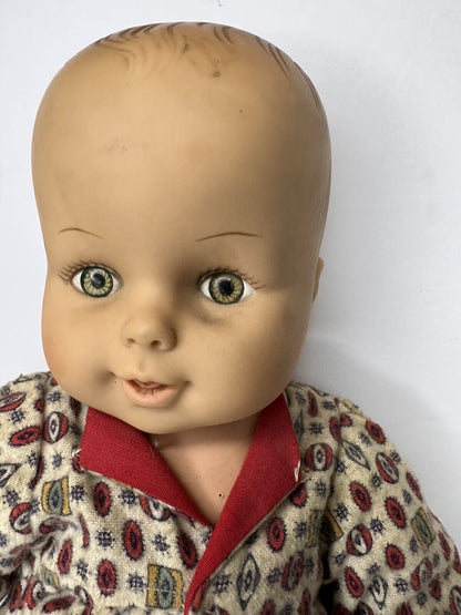 Vintage Horsman Baby Doll with Hazel Eyes | 14" Authentic Collectible in Pajamas - TreasuTiques