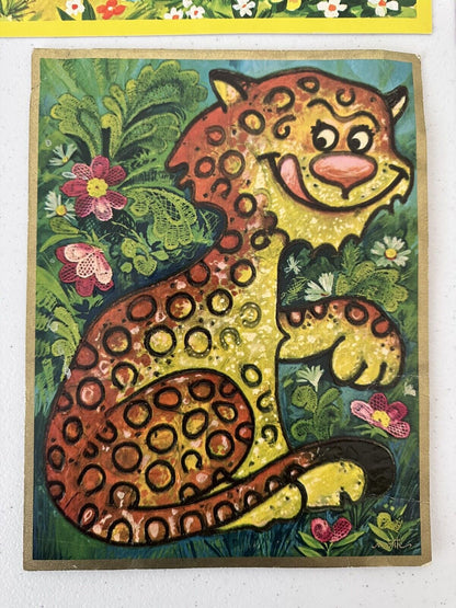 Set of 4 Vintage 1970 Quality Crest & Monte Greeting Cards - Parrot, Zebra, Alligator & Jungle Animal Art - TreasuTiques