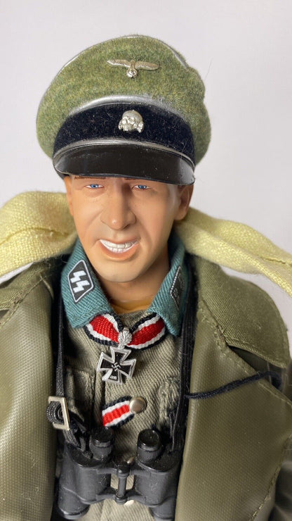 1999 Dragon WWII German SS Officer Kurt Meyer 12" Action Figure - Highly Detailed Collectible with Binoculars and Trench Coat - TreasuTiques