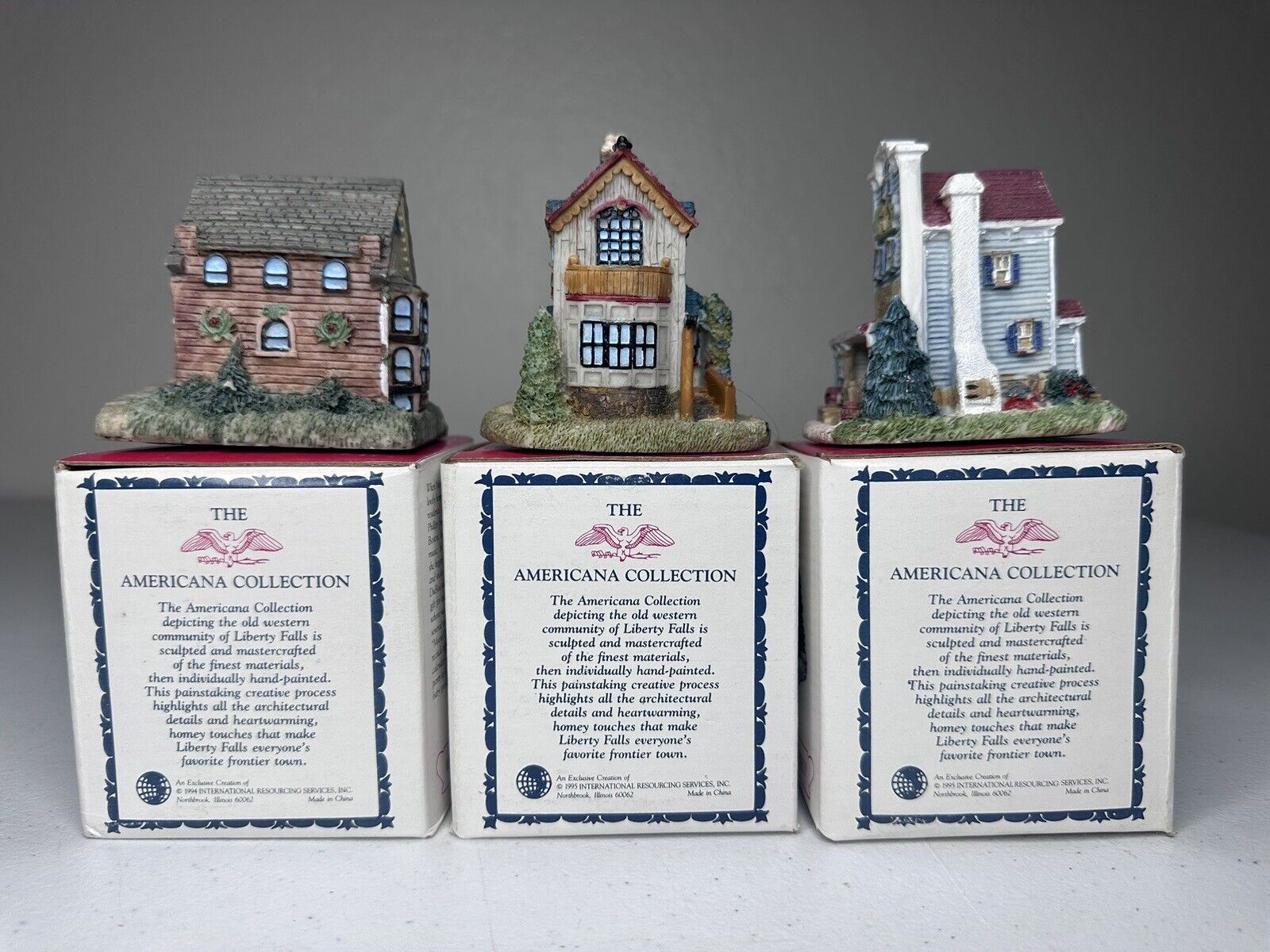 Liberty Falls Christmas Village 7-Piece Set: Music School, Telegraph, Jeweler & More - Detailed Miniature Collectibles - TreasuTiques