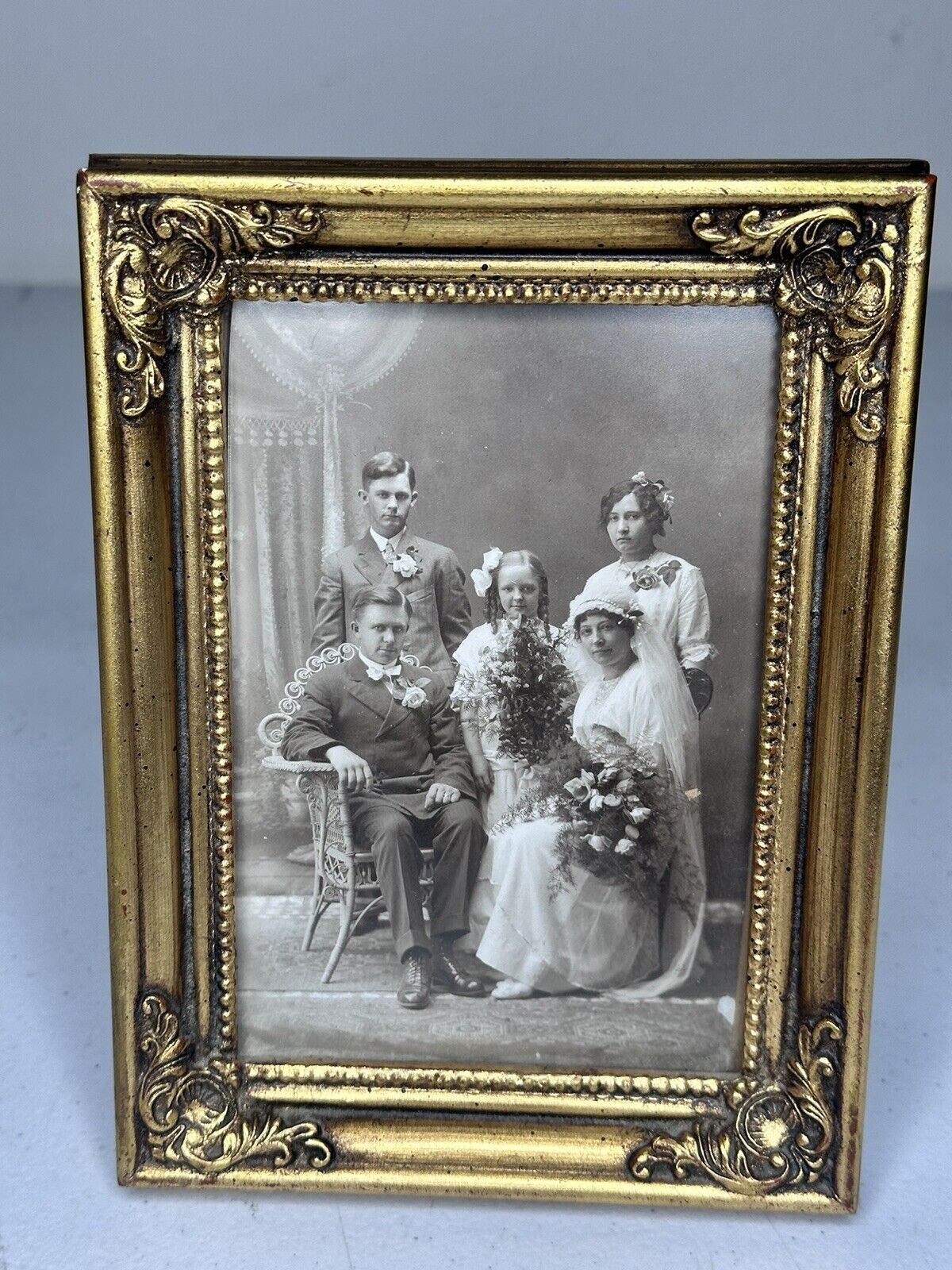 Antique Victorian Family Portrait in Ornate Gold Frame - Timeless Elegance & Vintage Charm - TreasuTiques