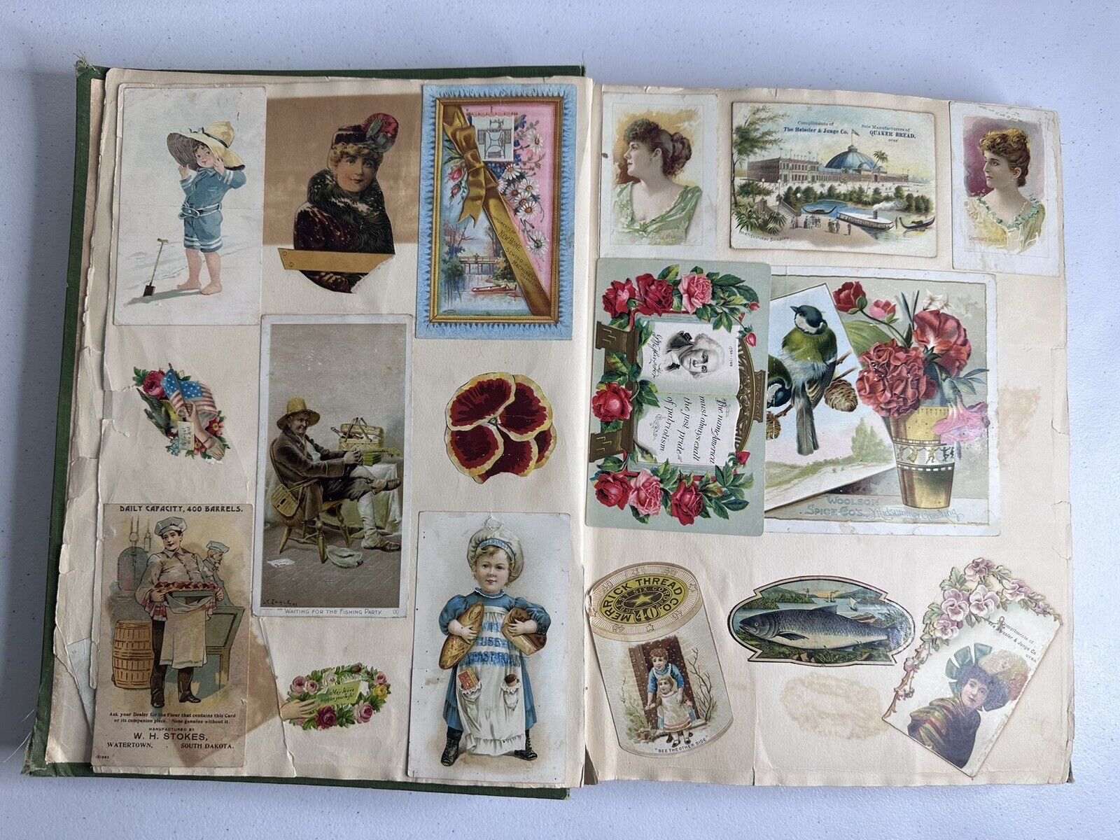 Antique 1880s-1900s Scrapbook Album with 250+ Cards - Tobacco, Advertising, and Rare Collectibles - TreasuTiques