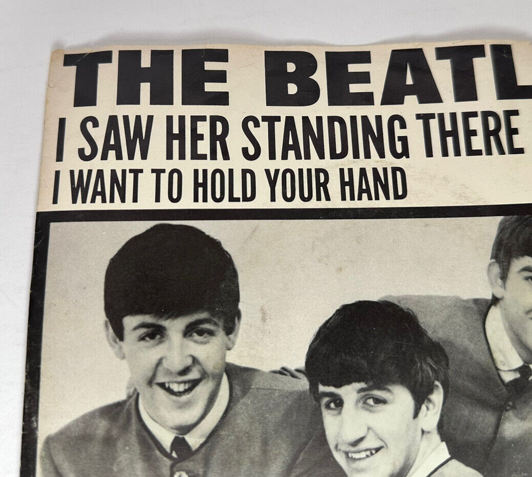 Vintage 1964 The Beatles "I Want to Hold Your Hand" / "I Saw Her Standing There" 45 RPM Vinyl Record - Capitol Records 5112 - TreasuTiques