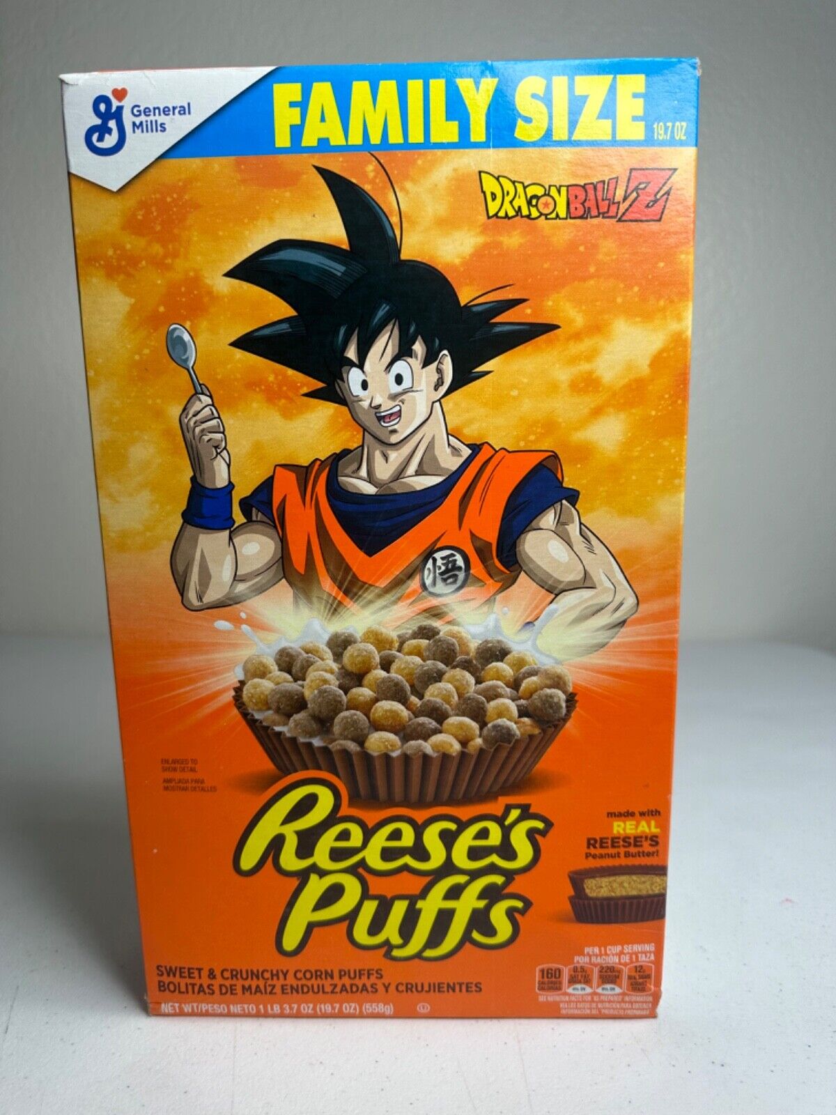 General Mills Reese's Puffs - Dragon Ball Z Limited Edition Collectible Cereal Box (Family Size) - TreasuTiques