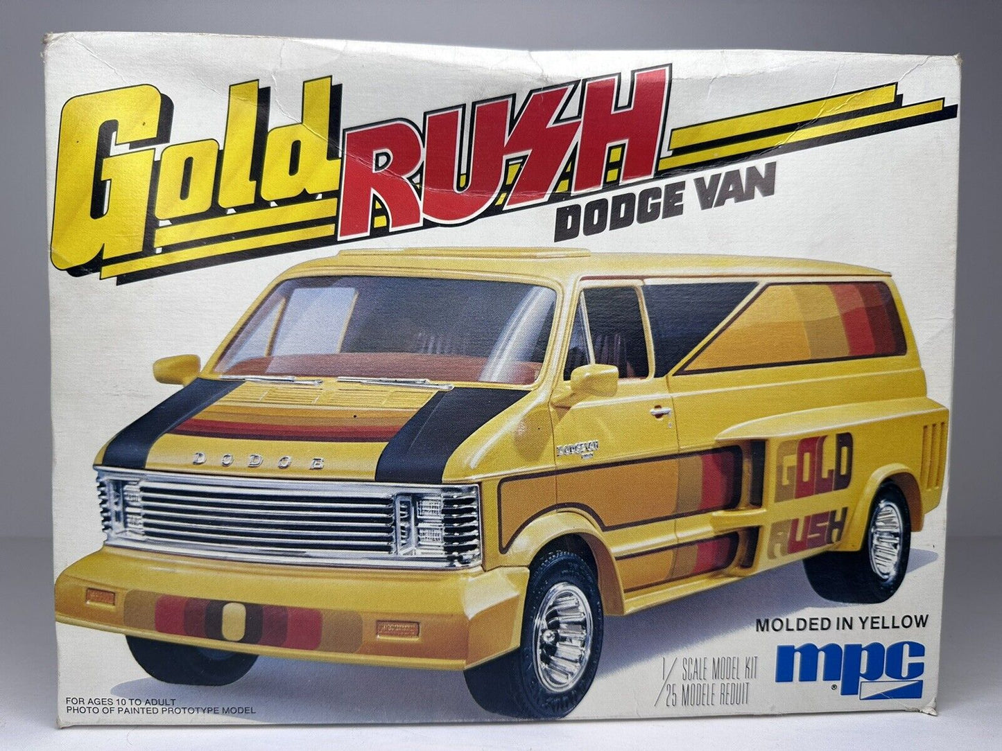 1978 Vintage MPC 1/25 Gold Rush Custom Dodge Van Model Kit - Complete with Original Box #1-0423 - TreasuTiques