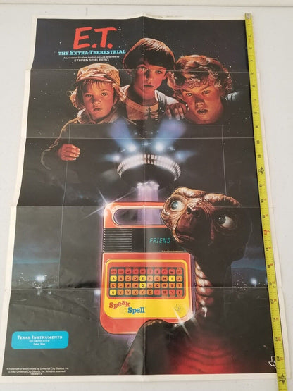 Vintage 1982 E.T. The Extra-Terrestrial Speak & Spell Texas Instruments Poster - Rare Collectible - TreasuTiques