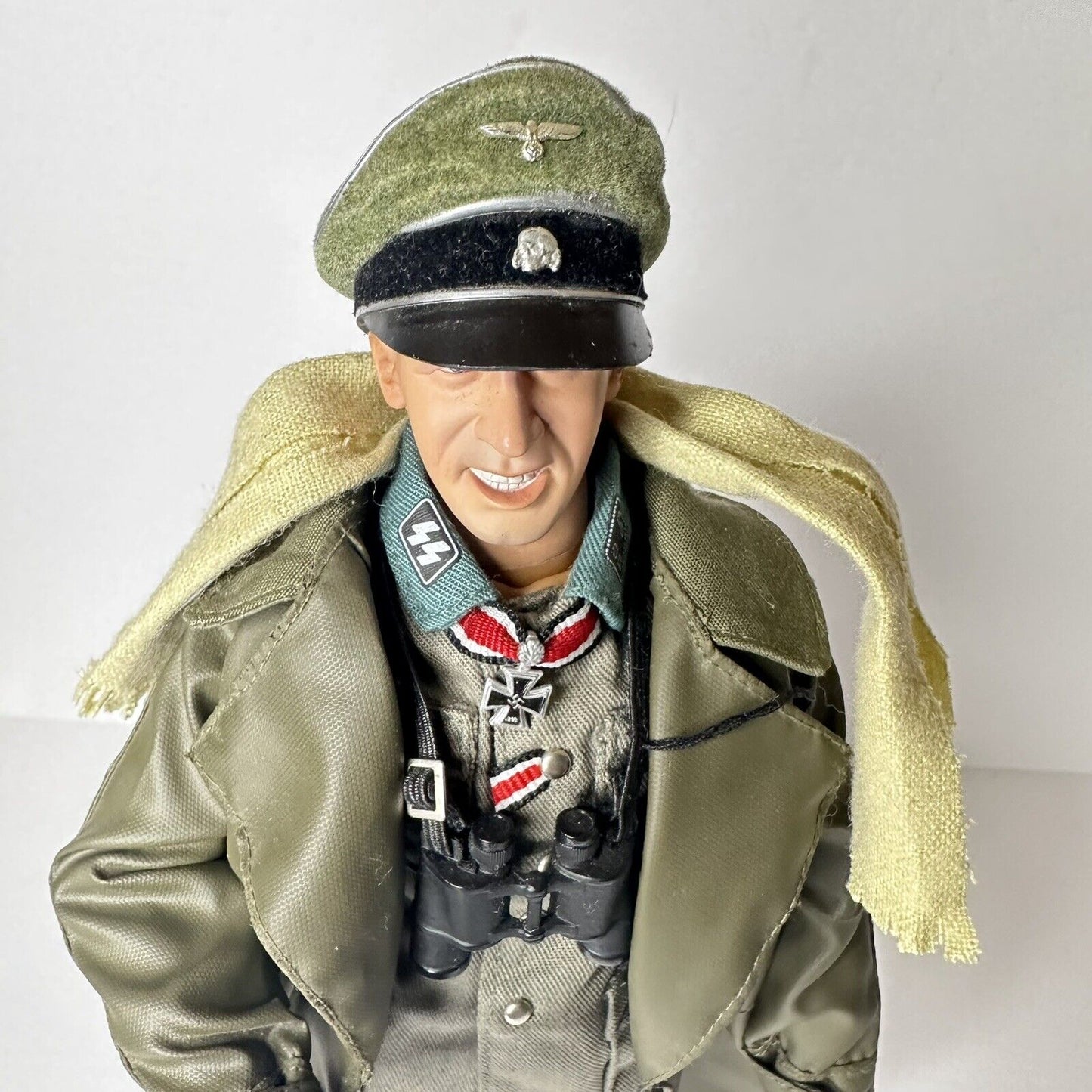 1999 Dragon WWII German SS Officer Kurt Meyer 12" Action Figure - Highly Detailed Collectible with Binoculars and Trench Coat - TreasuTiques