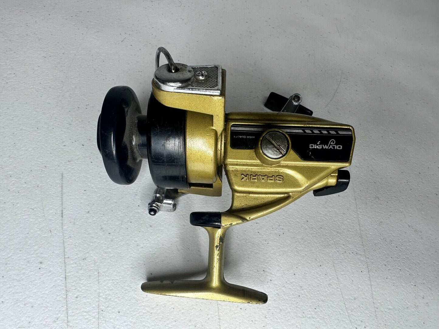 Rare Olympic Spark 3120 Vintage Gold Spinning Fishing Reel - Made in Korea - TreasuTiques