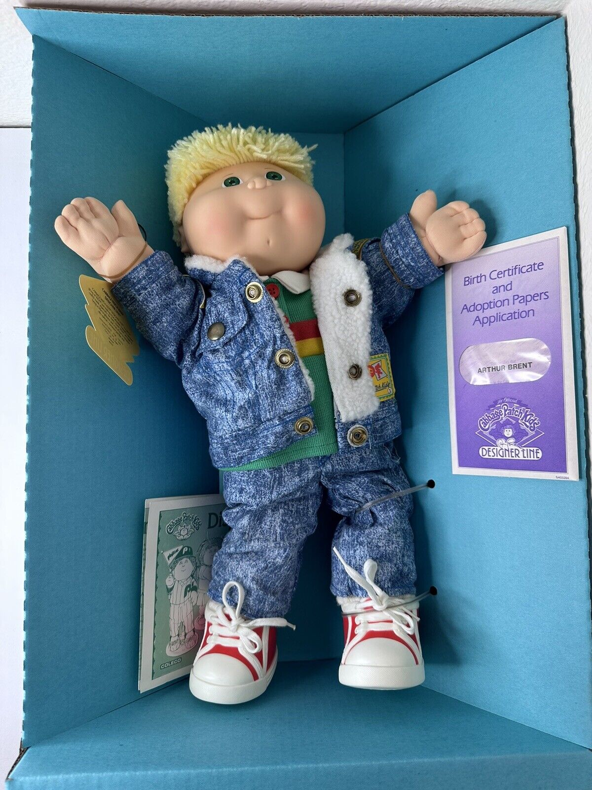 Rare 1989 Cabbage Patch Kids Arthur Brent - Blonde Hair, Blue Eyes, Full Original Outfit - Vintage Collectible Doll - TreasuTiques