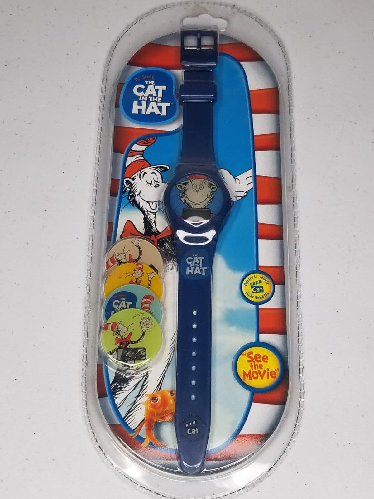 Vintage 2003 Dr. Seuss The Cat in the Hat Night Light & Watch Set - Rare Collectible - TreasuTiques