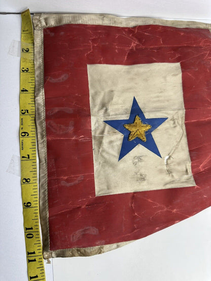 Original World War I Gold Star Mother Window Banner - Symbol of Valor and Sacrifice - TreasuTiques