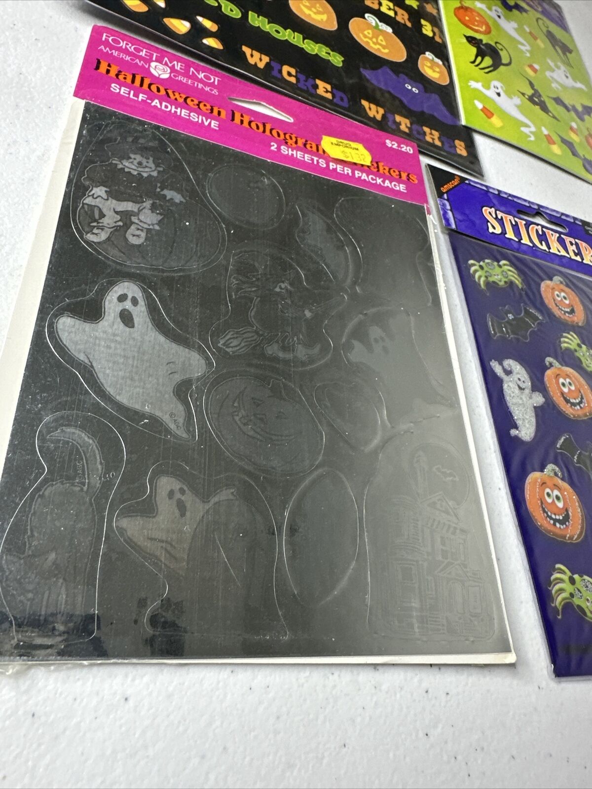 Vintage Halloween Stickers 6-Pack Lot - Mixed Brands, Amscan & More Sealed - Spooky Collectible Set - TreasuTiques