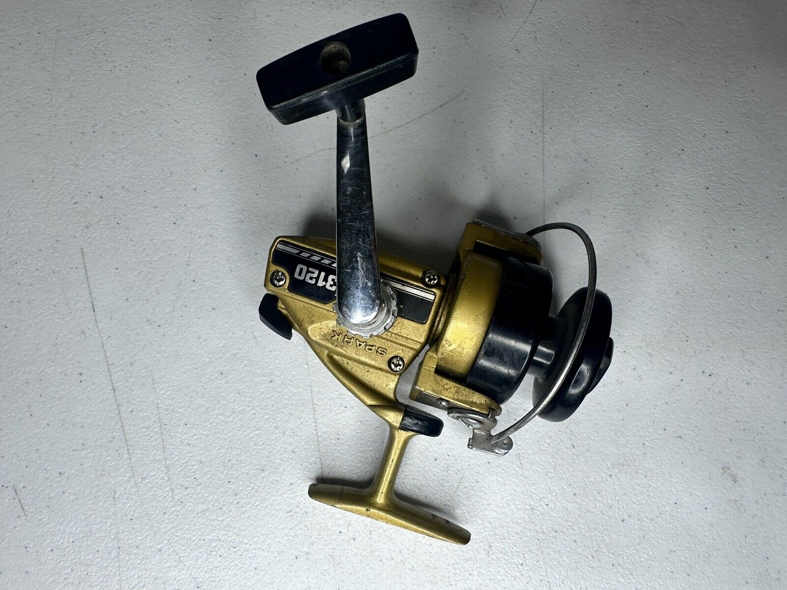 Rare Olympic Spark 3120 Vintage Gold Spinning Fishing Reel - Made in Korea - TreasuTiques