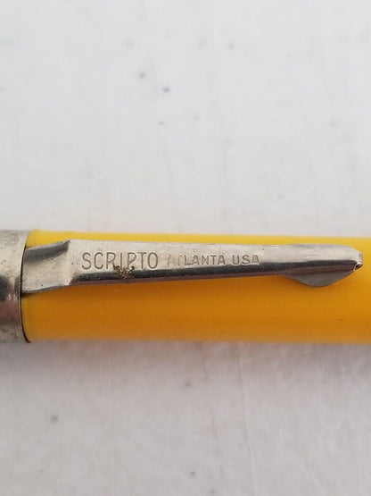 Vintage Scripto Mechanical Pencil - Yellow Farmers Union Central Exchange Advertising Collectible - TreasuTiques