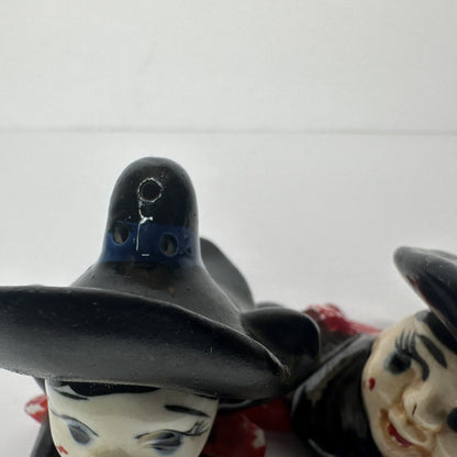 Rare Vintage 1960s Witches Salt & Pepper Shaker Set - Made in Occupied Japan - Halloween Decor - TreasuTiques