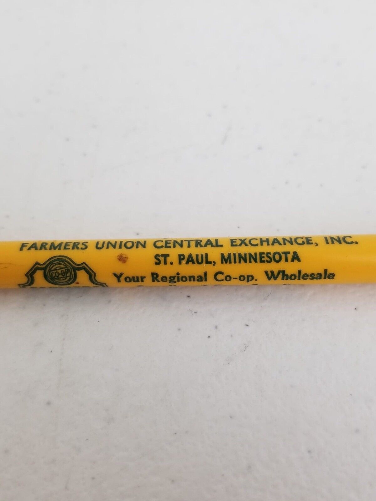 Vintage Scripto Mechanical Pencil - Yellow Farmers Union Central Exchange Advertising Collectible - TreasuTiques