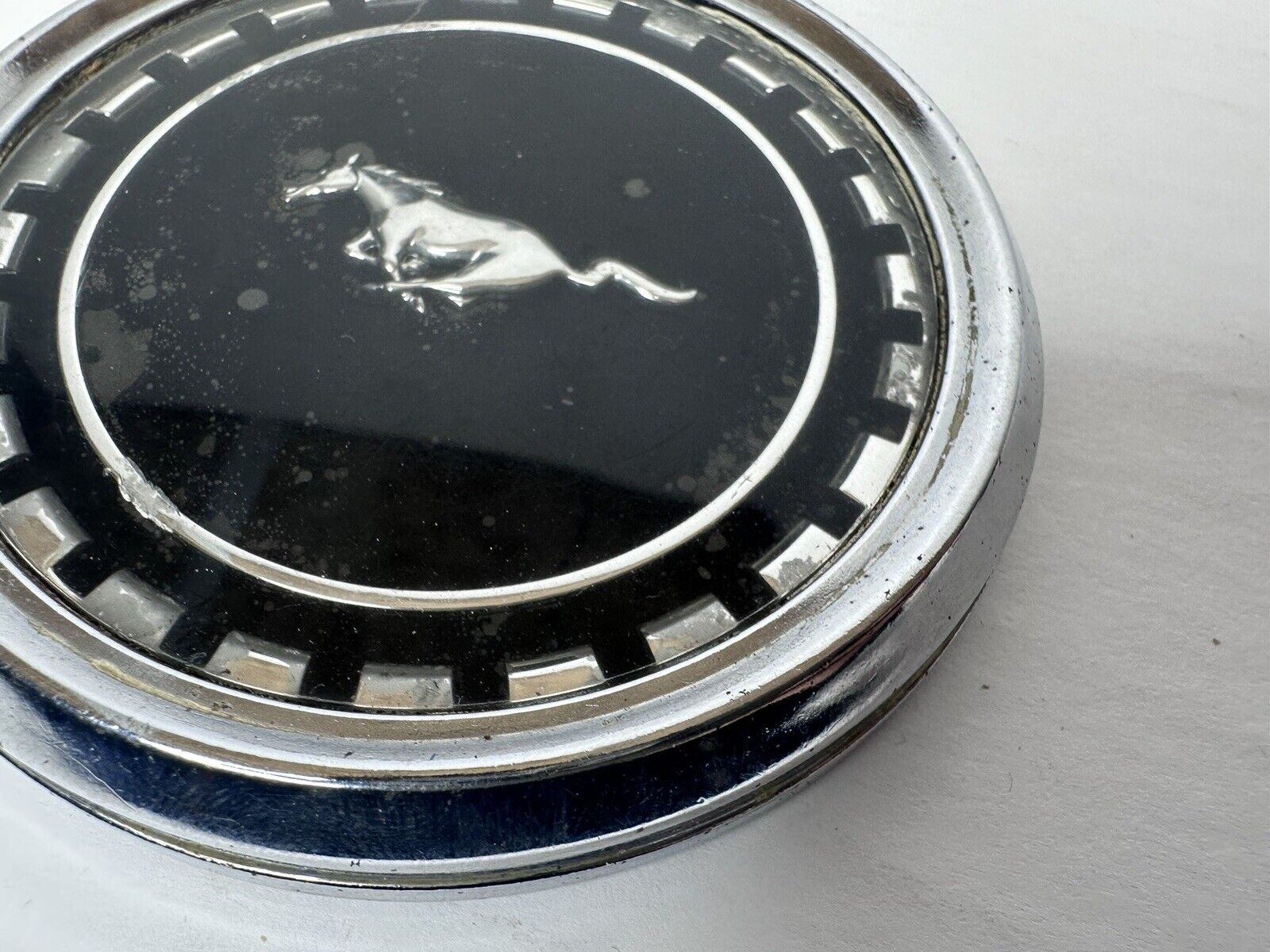 Original 1969 Mustang Mach 1 Chrome Roof Emblem - Perfect for Restoration Projects - TreasuTiques