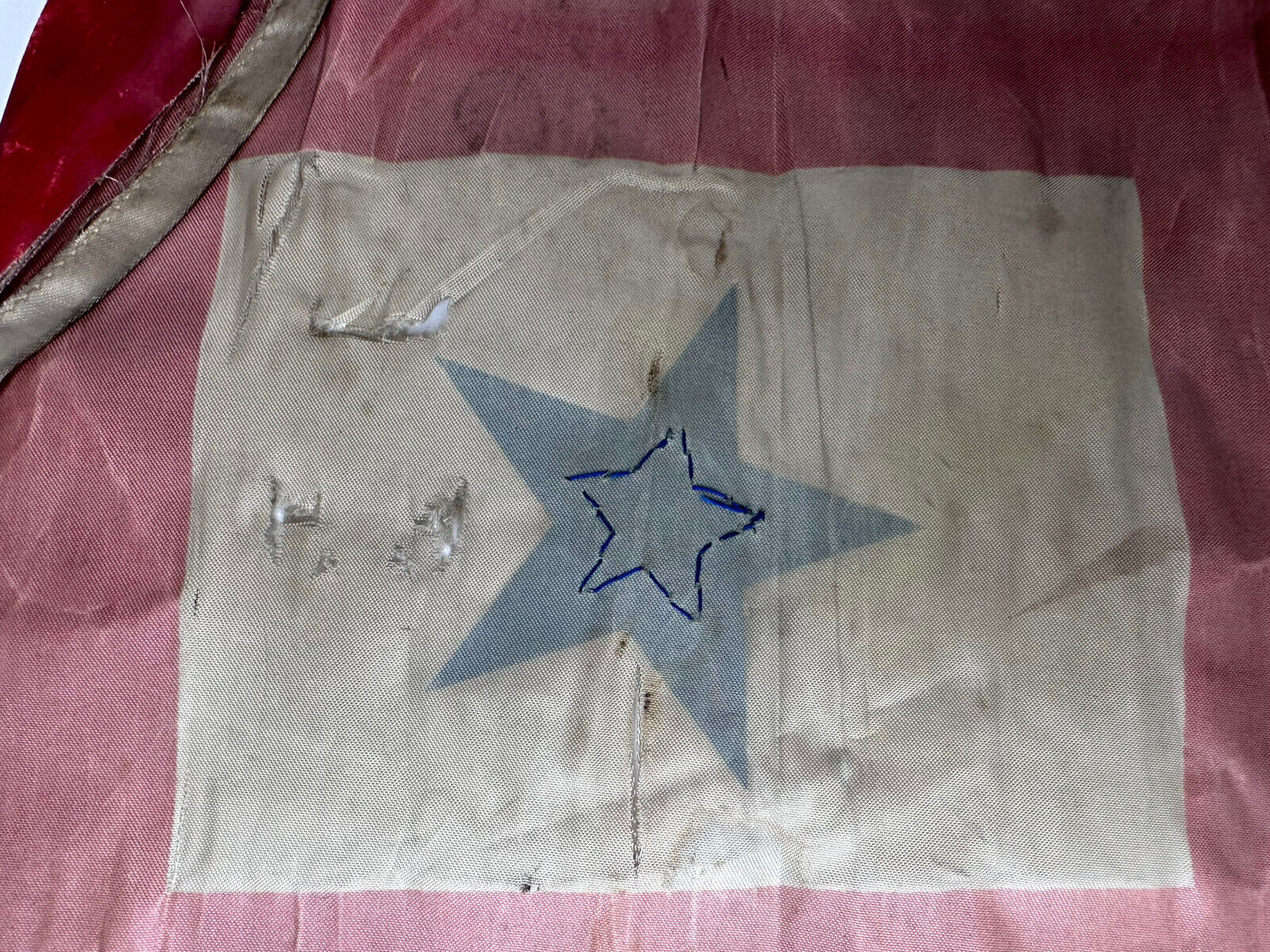 Original World War I Gold Star Mother Window Banner - Symbol of Valor and Sacrifice - TreasuTiques