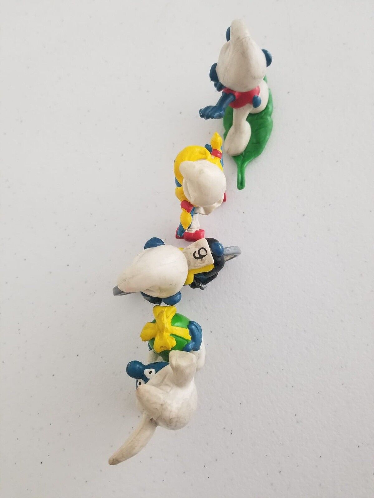 1970s Schleich Peyo Smurfs Set - Biker, Surfer, Roller Skating Smurfette & Easter Gift - TreasuTiques