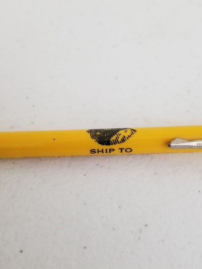 Vintage Scripto Yellow Mechanical Pencil - Haas Livestock Commission Collectible - TreasuTiques