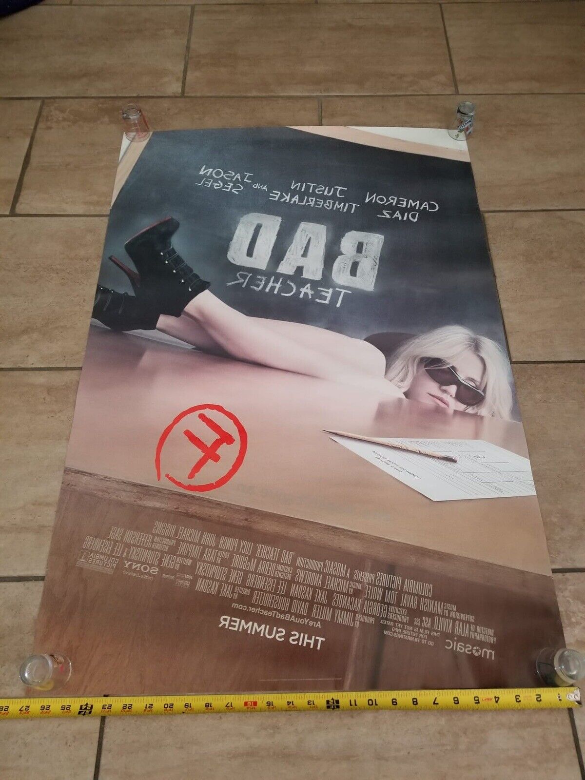 2011 Authentic "Bad Teacher" 27x40 Movie Poster - Collectible Cinema Decor - TreasuTiques