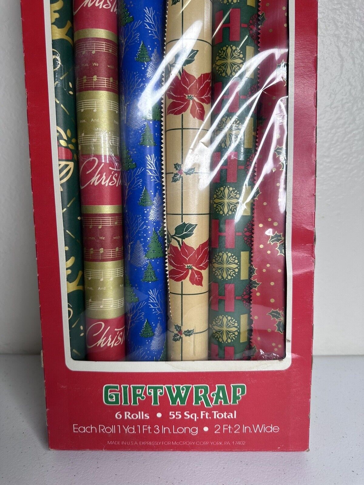 Vintage Christmas Gift Wrap Set, 6 Rolls, USA Made by McCrory Corp – Festive and Decorative - TreasuTiques