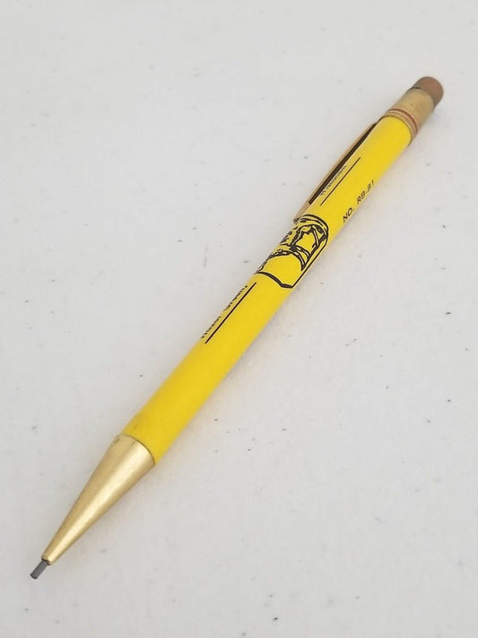 Vintage Sinsinawa Cheese Company Advertising Mechanical Pencil - Rare Yellow & Gold Collectible Writing Tool - TreasuTiques