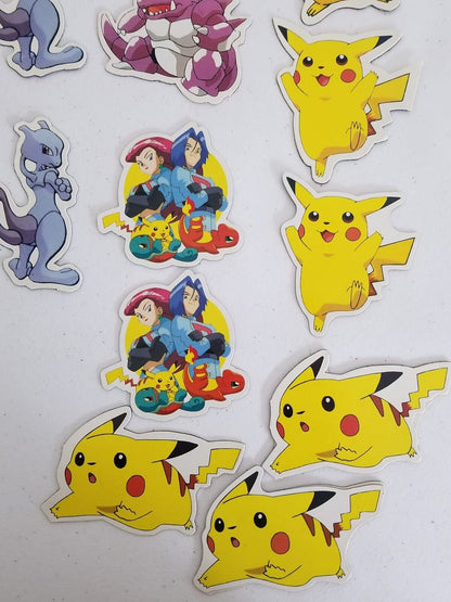 Vintage 1990s Pokemon Magnets Collection - 30pc Lot featuring Pikachu, Charizard, Mewtwo - 3-4" Size - TreasuTiques