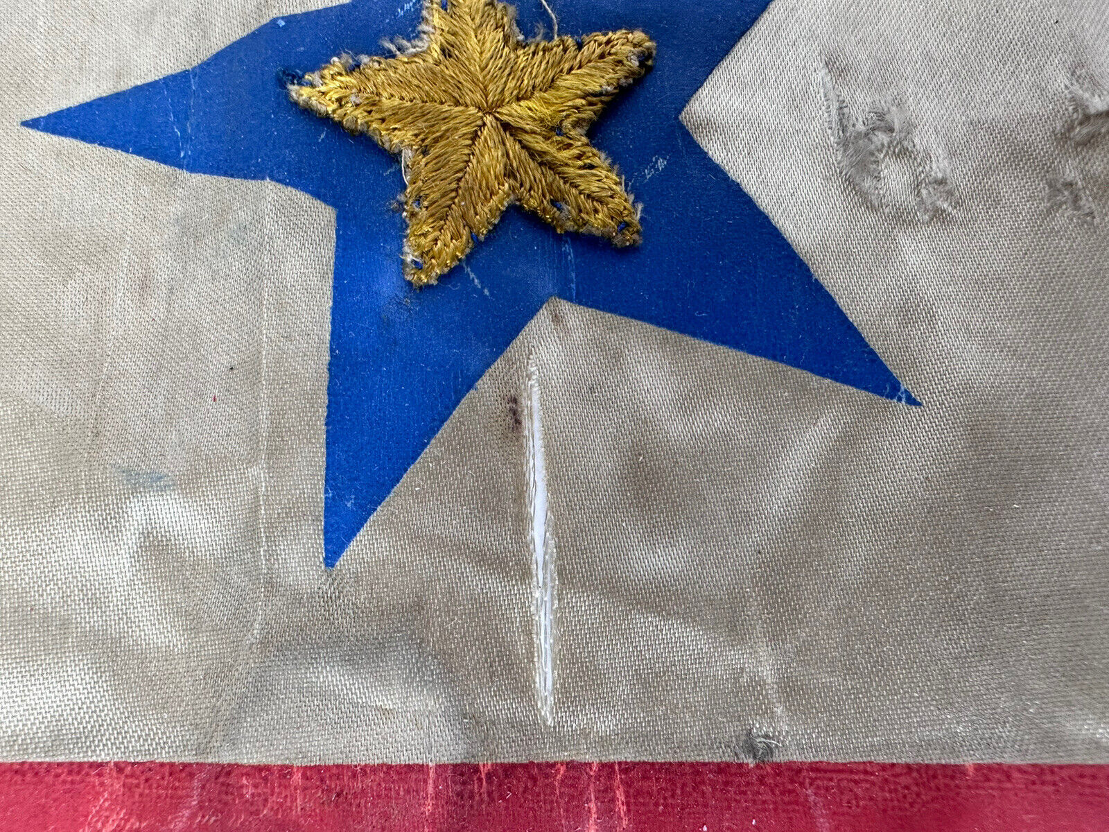 Original World War I Gold Star Mother Window Banner - Symbol of Valor and Sacrifice - TreasuTiques