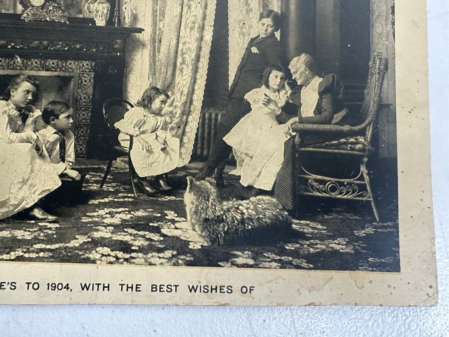 Rare Antique 1904 Family Portrait Postcard – 9-Inch Nostalgic Decor Collectible - TreasuTiques