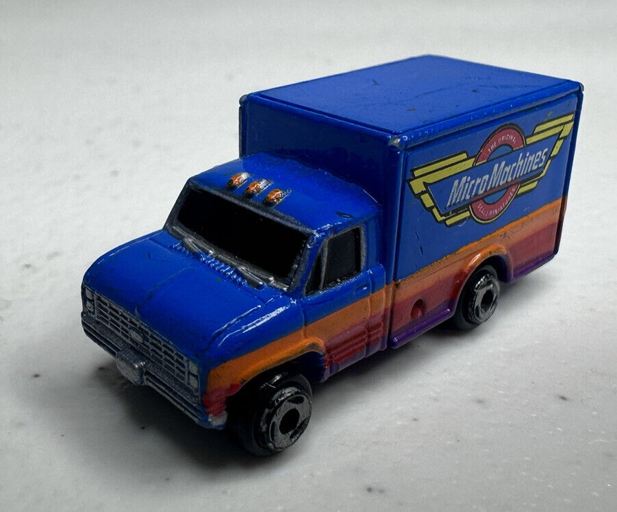 Vintage Micro Machines Ford Econoline Delivery Van - Blue Logo Collectible Miniature - TreasuTiques