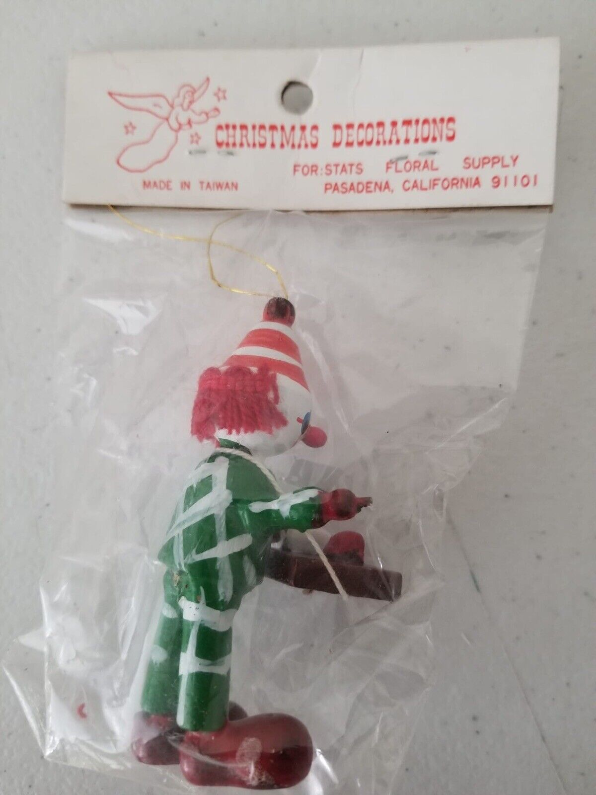 Vintage Sealed Christmas Elf Figurine Ornaments from Taiwan - Retro Holiday Decor Set - TreasuTiques