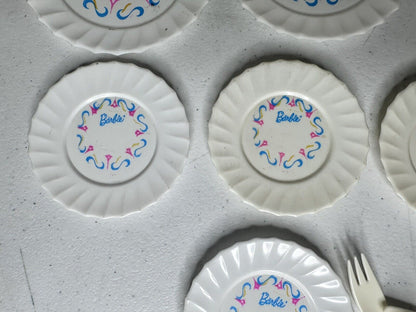 Rare Vintage Barbie HG NYC Collectible Paper Plates and Matching Cutlery Set - Party Dish Set - TreasuTiques