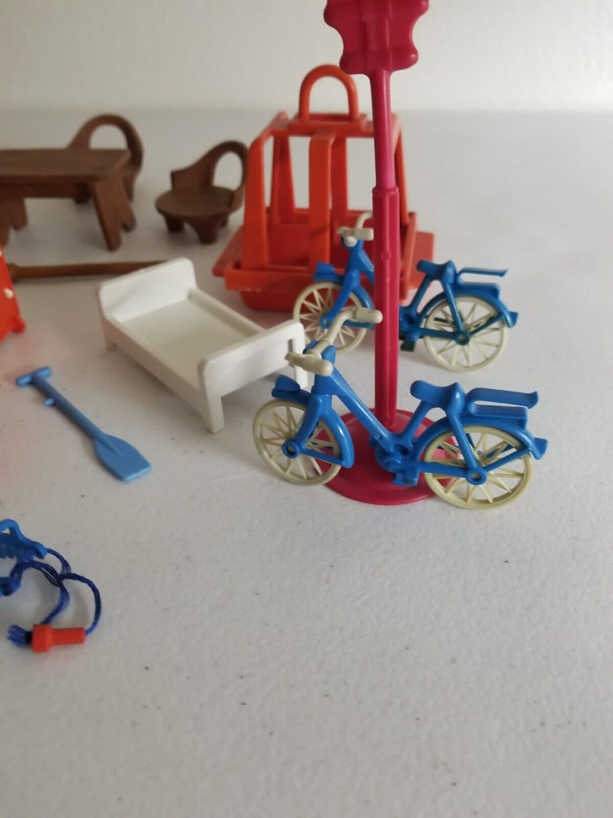 Rare 1978 Playmobil & 1981 Fisher Price Vintage Lot - 20 Accessories, Furniture, Bikes & More - TreasuTiques