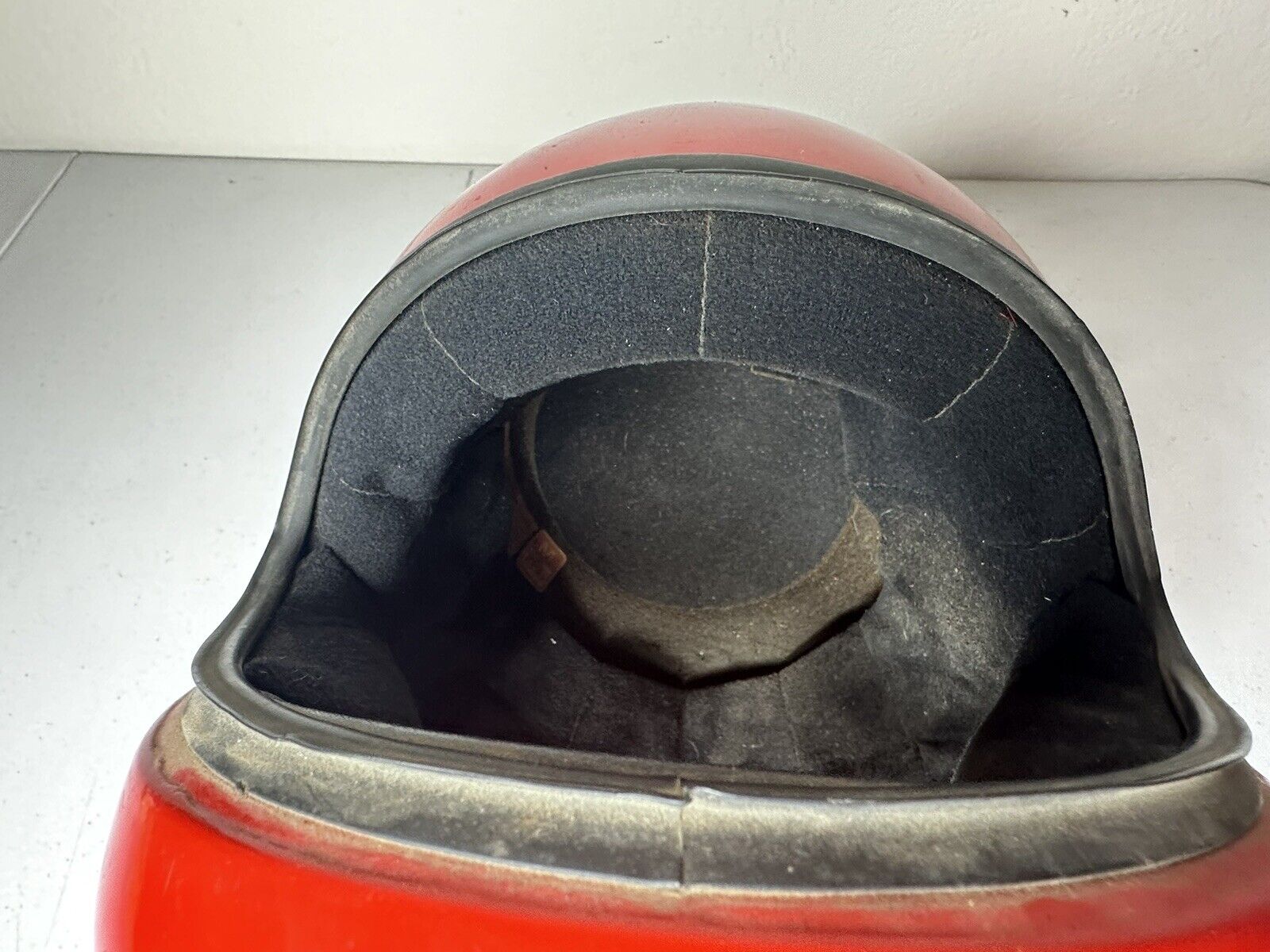 Vintage 1980s Shoei Racing Motorcycle Helmet - Red, Stickered Collectible (Size 7 1/8 - 7 1/4) - TreasuTiques