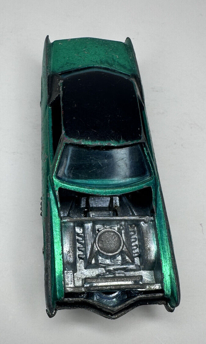 Vintage 1968 Hot Wheels Redline Custom Eldorado – Rare Metallic Green Diecast Model by Mattel - TreasuTiques
