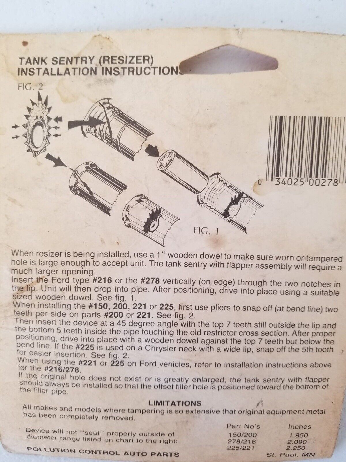 3-Pack Tank Sentry Resizer - Vintage Fuel System Repair Tool for Classic Cars #200 #216 - TreasuTiques