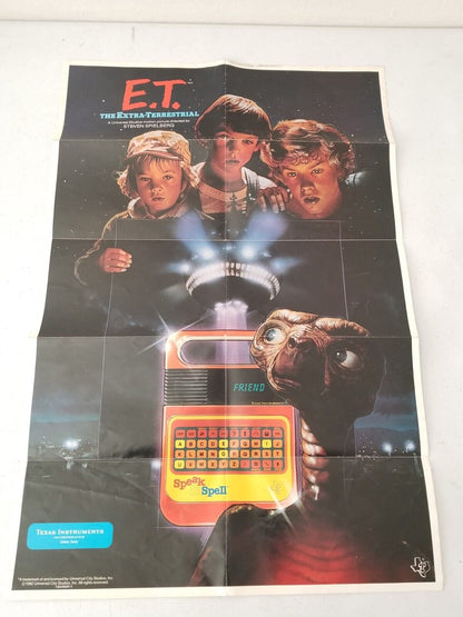 Vintage 1982 E.T. The Extra-Terrestrial Speak & Spell Texas Instruments Poster - Rare Collectible - TreasuTiques